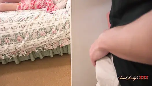 AuntJudysXXX - 52yo Mature MILF Stepmom Andrea Ann Gets Caught Masturbating by Her Stepson