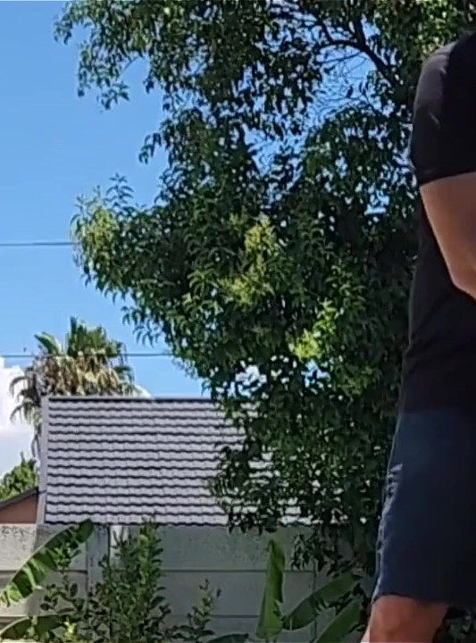 Outdoor Quickie Got Caught by a Neighbour Looking Over the Wall