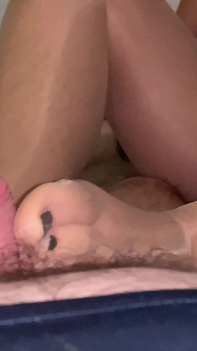 Playing with pantyhose on cock | Clip 2