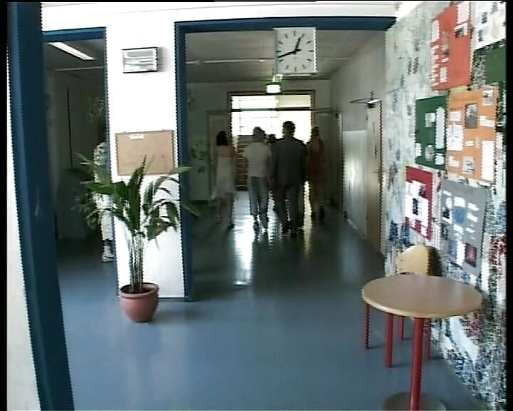 Busty German teacher eats cum after the classes
