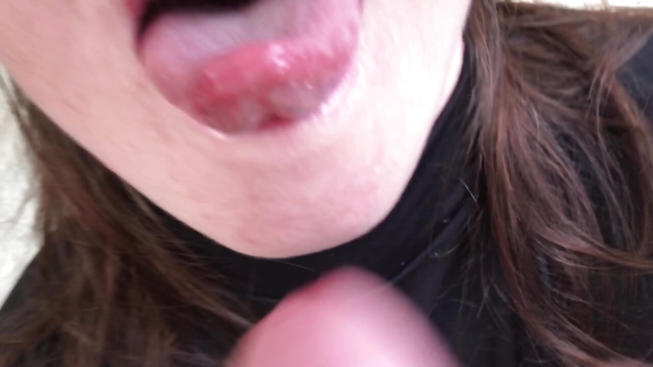 Please let me taste your cum. Cum in mouth. Close-up