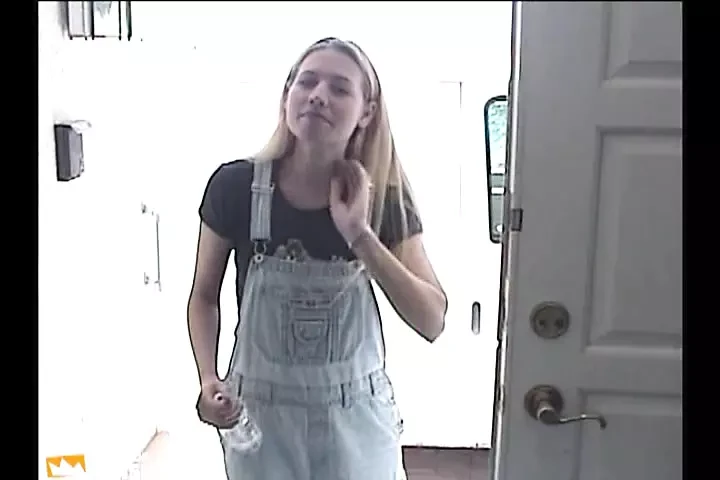 Blonde girl takes some pictures and blows a guy at casting POV style