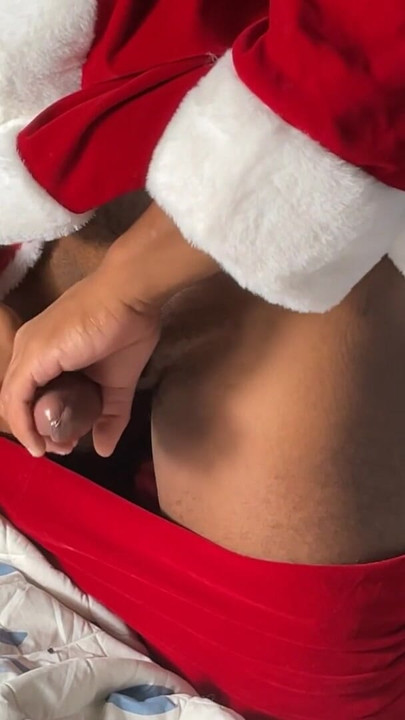 Black Santa Claus Jerking Out A Moaning Cumshot | Clip 1