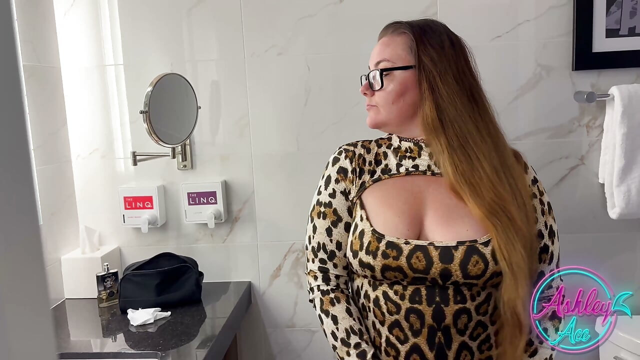 Ashley Ace Flashes Bare Pussy and Stops Him Cold