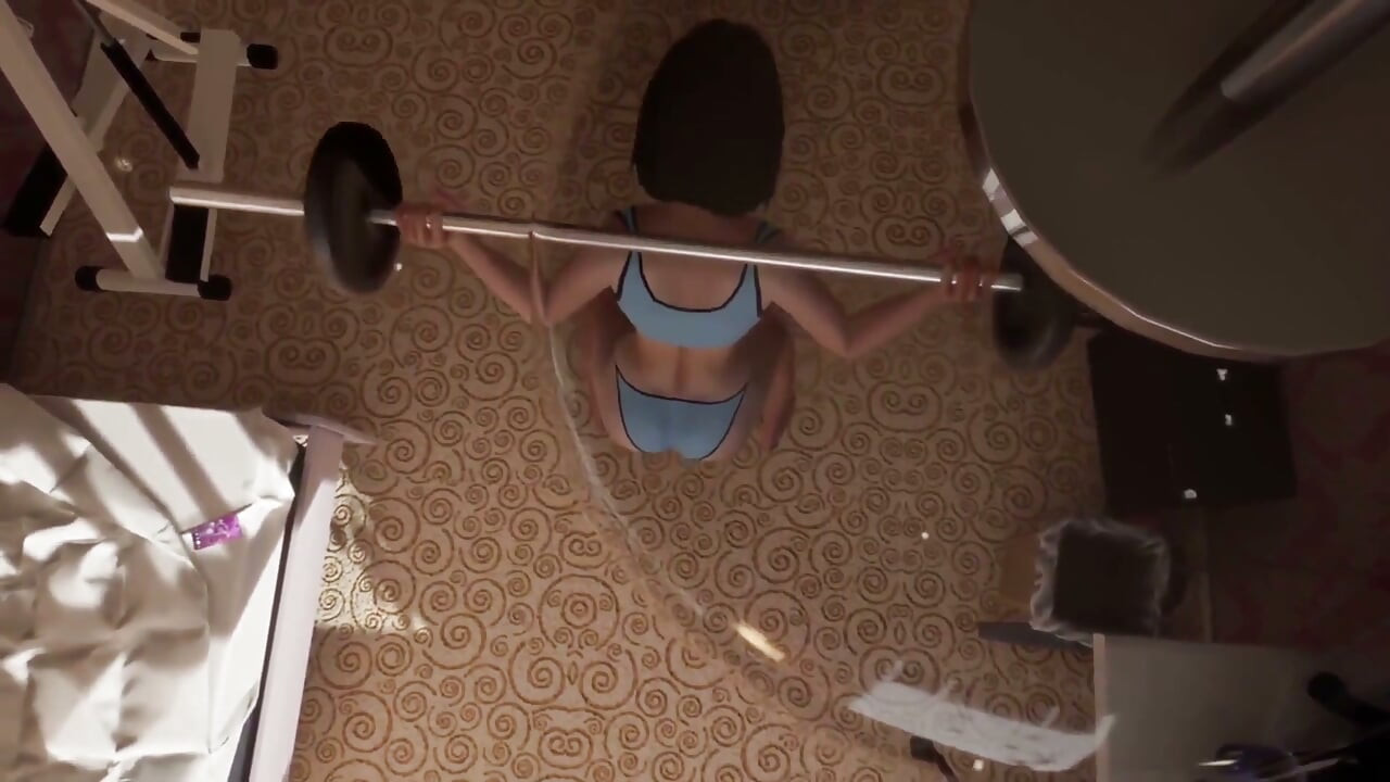 Sexy Brunette has a Workout day