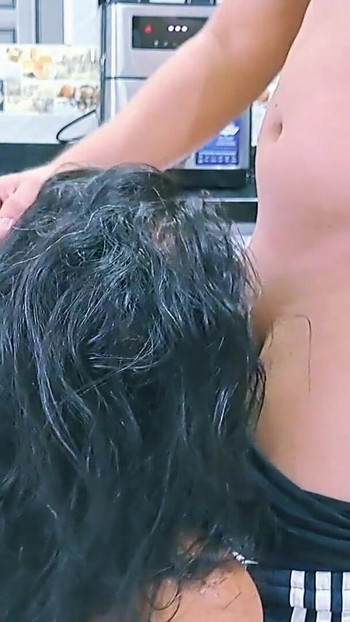 Unforgettable moment from "Aly puts her stepson's cock in her mouth and gives him a delicious blowjob"