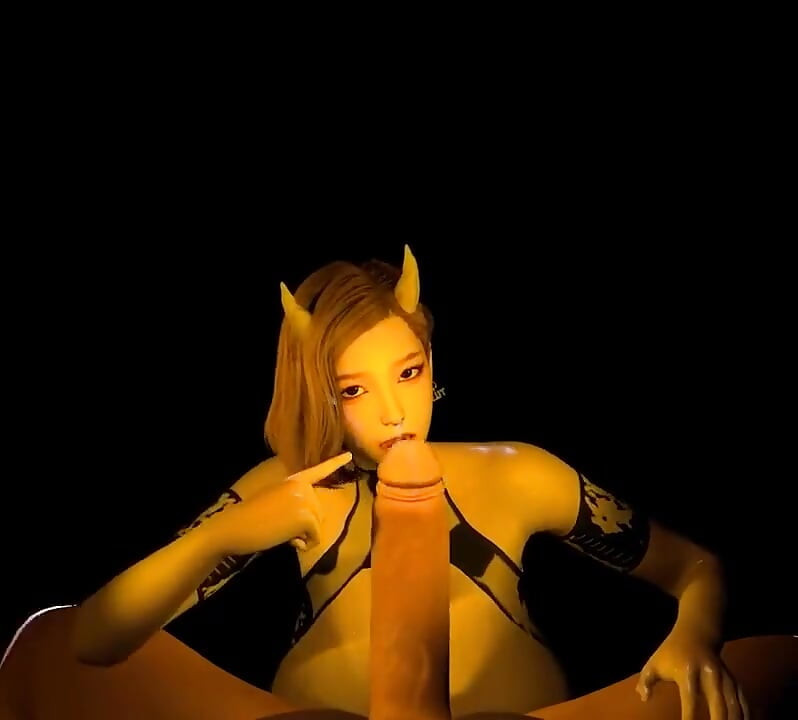 Patt knuller en kujente med store ammende bryster