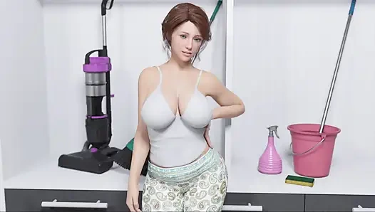 Stepmom Needs Help For Cleaning House Alex Rubbing Her Ass