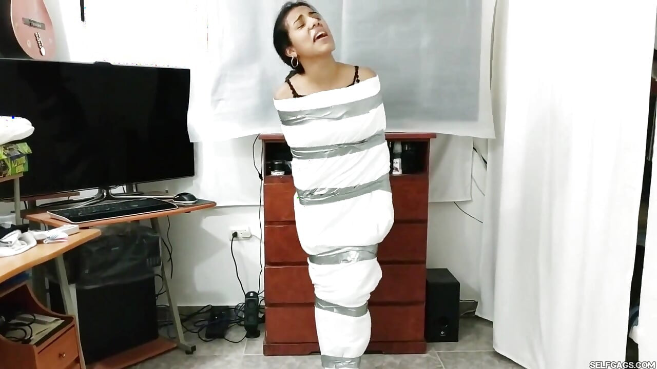 Mummified Panty Head Prepared for Bondage Journey