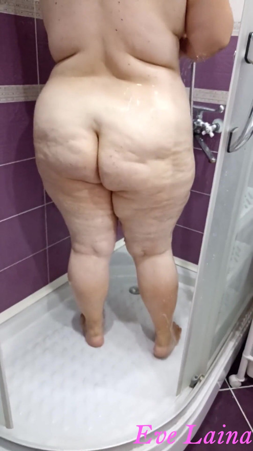 Stepmom with big boobs and big butt takes a shower before s | Clip 1