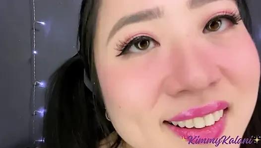 Поощрение дрочи крупным планом на ее хорошеньком азиатском лице - ASMR, инструкция по дрочке