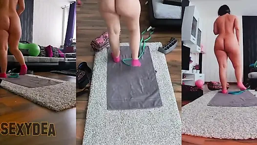 Saf şehvete dal: çıplak antrenmanımın üçlü kamera görünümü!