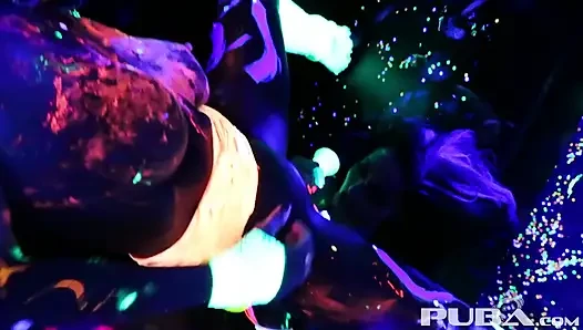 Black-light rainy night with Abigal Mac & Ava Addams