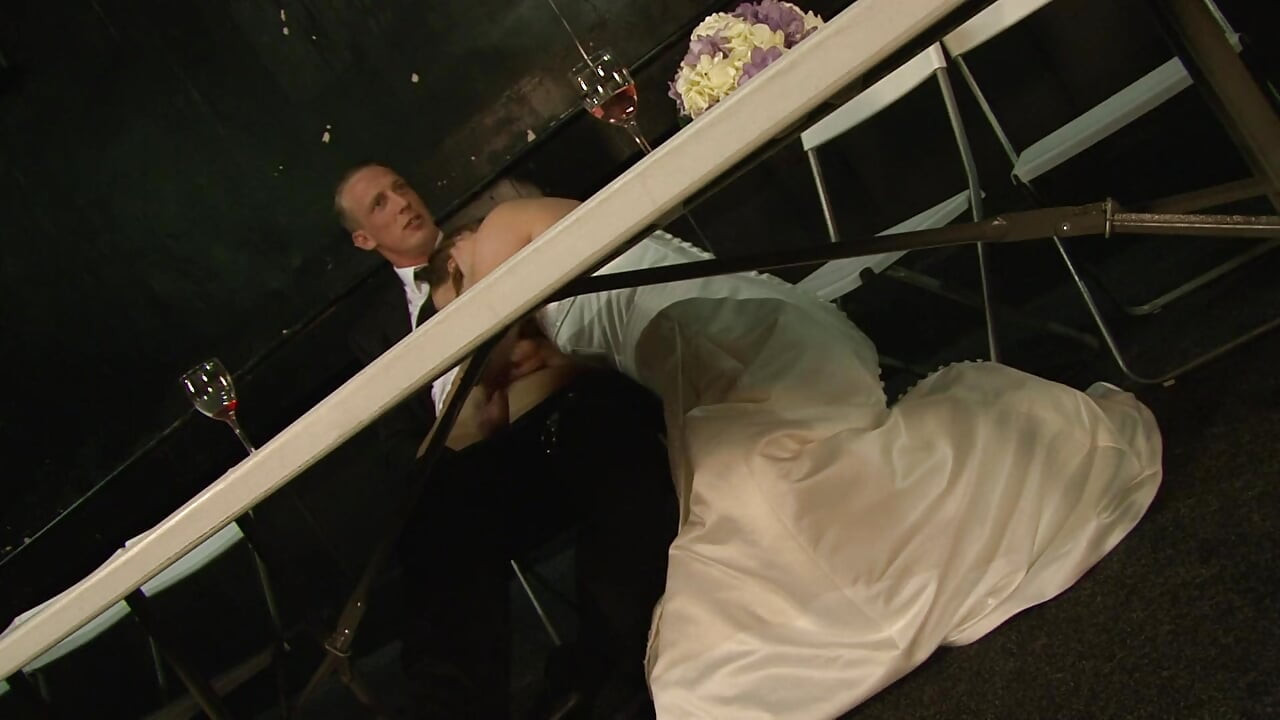 Horny brunette gets banged on her wedding