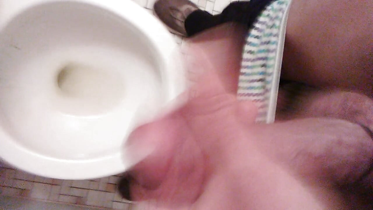 POV Transgirl Cumming at Camera While Pissing on Hand