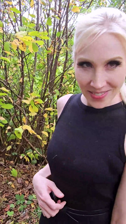 Public Pissing Blond Nylon Babe Gets Cum on Her Pantyhose