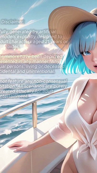 Stunning Blue Wild on a Luxury Yacht at Sunse-haired Beauty Getst