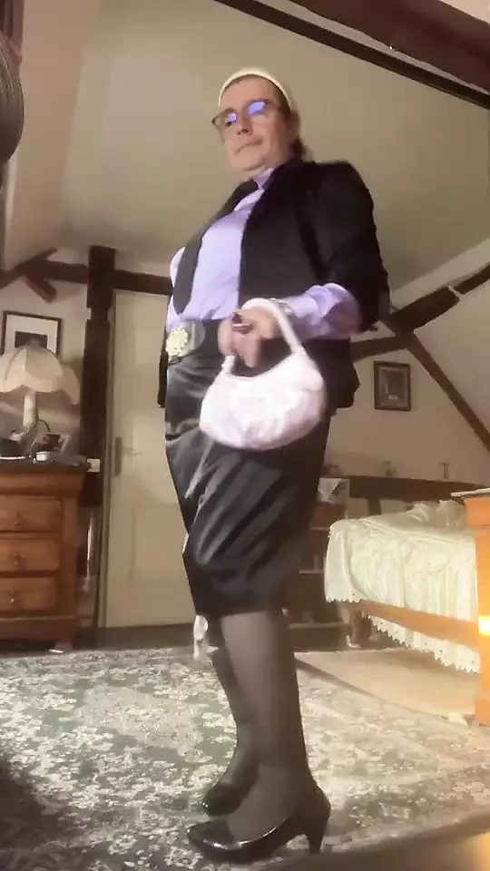 Dressed with a straight black skirt