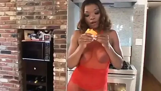 Guy Opens Black Girl's Legs and Eats Her Pussy Then Fucks