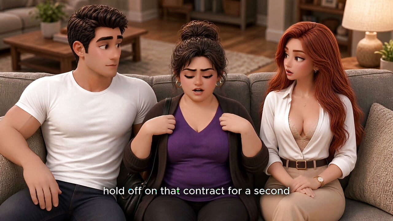 Cheated with hot redhead Realtor, Fat Wife joined them. AI Best Cartoons