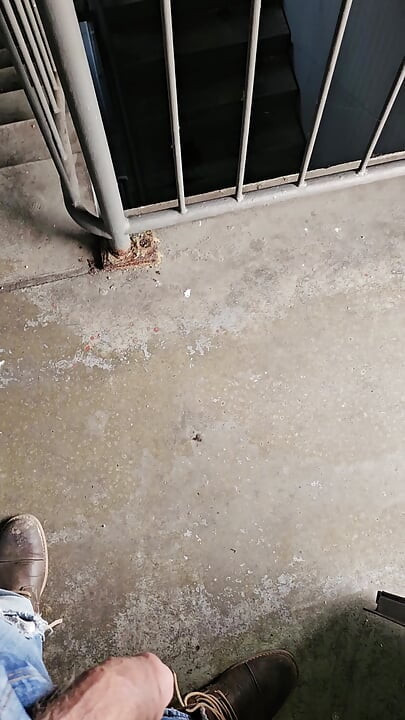 outdoor in the parking garage- stairwell wiped