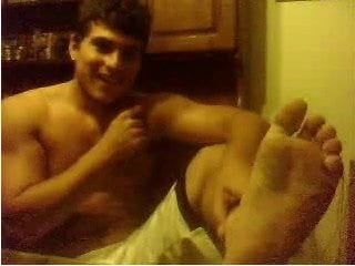 Straight guys feet on webcam #570