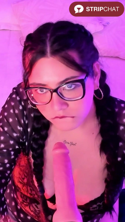 Intense Deepthroat Session from Sexy Brunette with Glasses - Koralynx