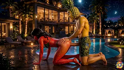 Poolside Passion Under the Stars - AI Hentai ASMR