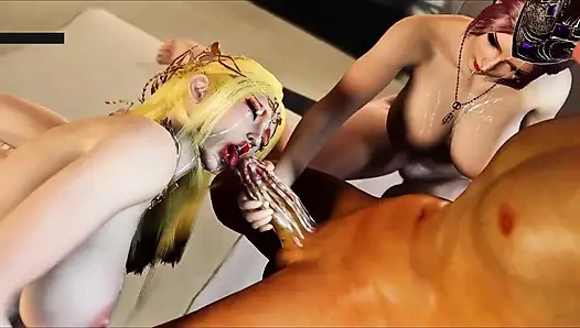 Богиня Пламя: 3D изгибы свечение - 3D-анимация, хентай