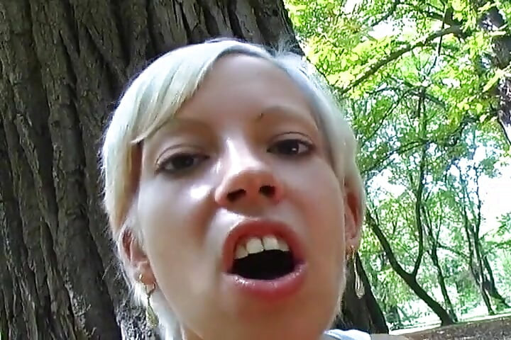 Blonde Slut From Germany Is Here to Pee and Cum in the Forest