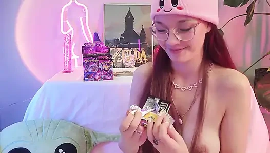 Boobs and Game Card Pulls Topless