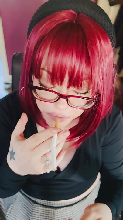Miss Tina Snua Loves To Dangle Her Cigarette! Smoking Smoker Glasses