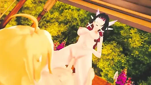 Genshin impact - adegan seks hardcore columbina sama aether - animasi hentai 3d