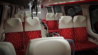 Очень рискованный секс в реальном общественном поезде закончился камшотом в ее большую задницу, настоящий любитель Дада Девиль