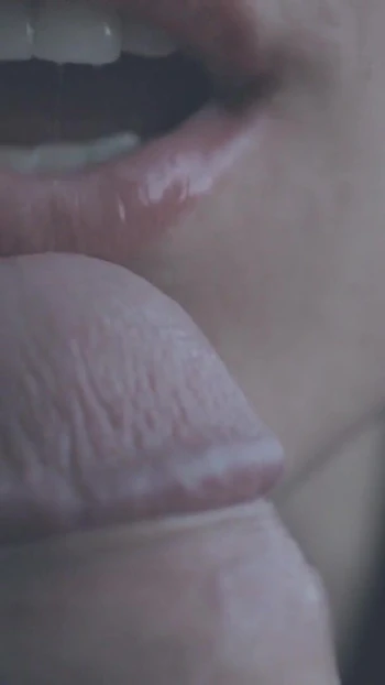 Emotional moment from "Sensual close-up blowjob from amateur girlfriend"