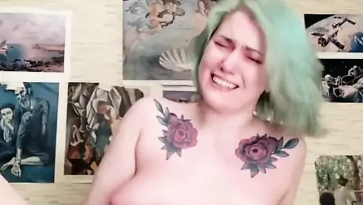 Bitch loves to cum when her sensitive pussy and tits spanked good [part 1]