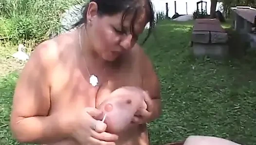 Fat chicks lick and finger each other