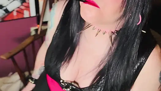 A Smoking Goth Tina Snua Smoking A Cork Cigarette With A Holder