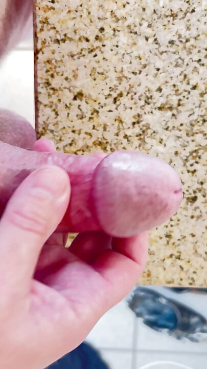 Quick cum on my bathroom counter