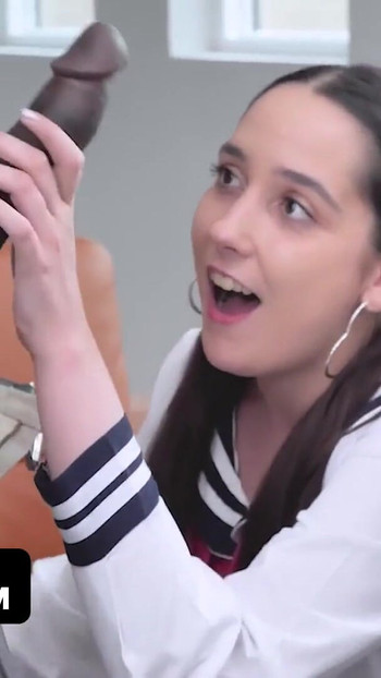 Captivating moment from "Teen White Girl Leah Lee Fucked To Orgasm By Big Black Guy While Her Best Friend Is Watching -"