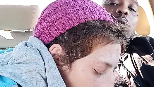 Dirty street whore is drinking my cum for breakfast. MILF