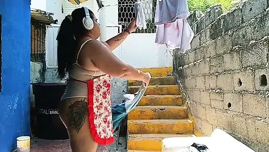 I hired this maid, she came in short lingerie, what a big ass she has