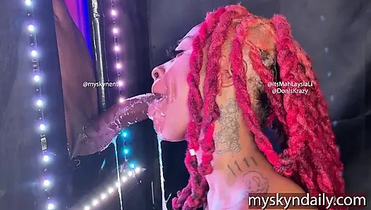 Глотка получает большой черный хуй