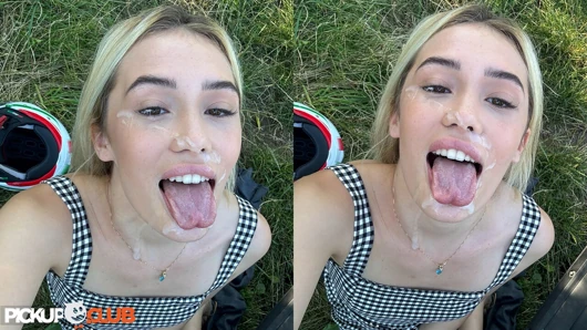 PickUpClub - Sexy Insta Chick Rika Fane Rides Scooter and Cock Outdoors