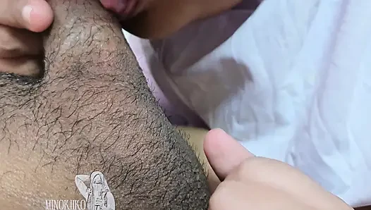 Hijab-mädchen gibt ihrem stiefbruer am ende blowjob und sperma im mund - Minokiiko