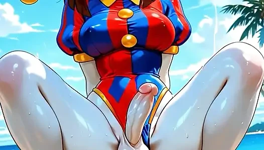 Shemale Jester rides and takes cock from clown AI GENERATED 2v