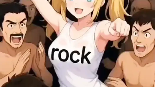 Show and crowd, artificial intelligence, audience, blonde, frenetic, group, audience