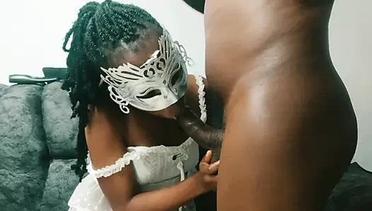 Stepsis loves sucking his stepbro's thick black dick
