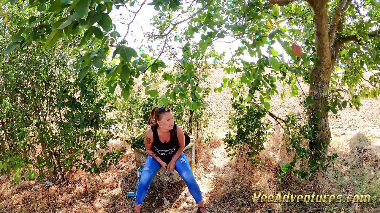 Pee in A Corn Field and Wet Her Skirt - Changing Her Wet Clothes Outdoor and Preparing for Another Pee Standing