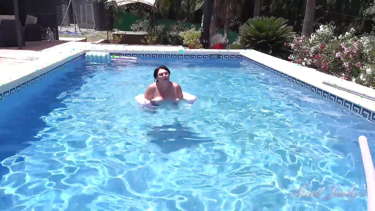 Auntjudys - Busty Redhead MILF Jojo Robinson Goes Skinny Dipping in the Pool